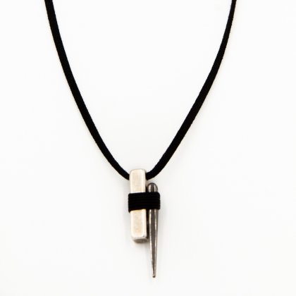 Silver metal element necklace.